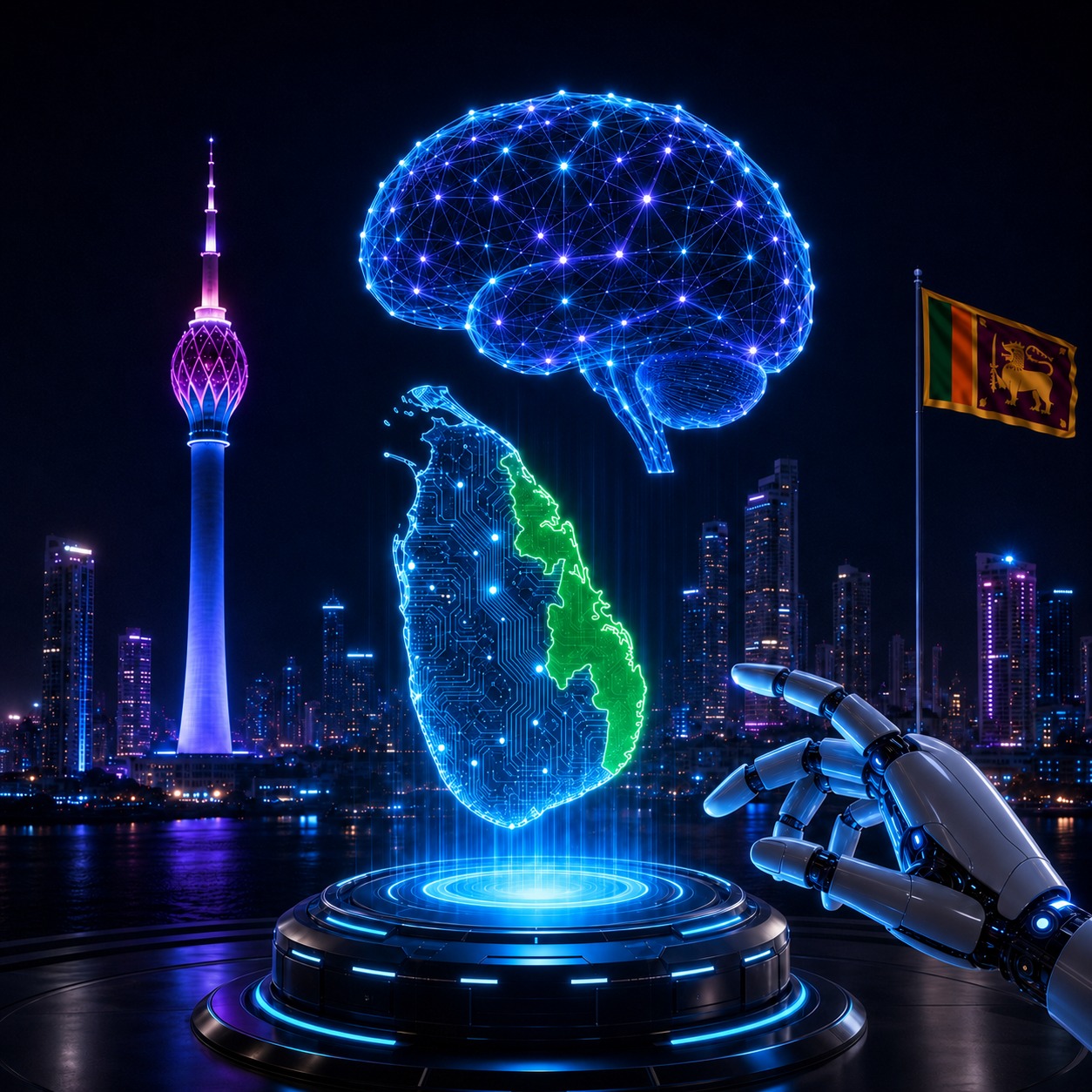 AI HORIZON 2026 — 스리랑카 동부주 AI 심포지엄·혁신대회 포스터