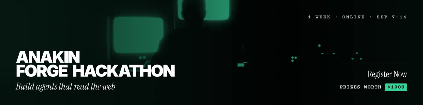 Anakin Forge Hackathon 2026 — 자율형 AI 에이전트 글로벌 해커톤 포스터