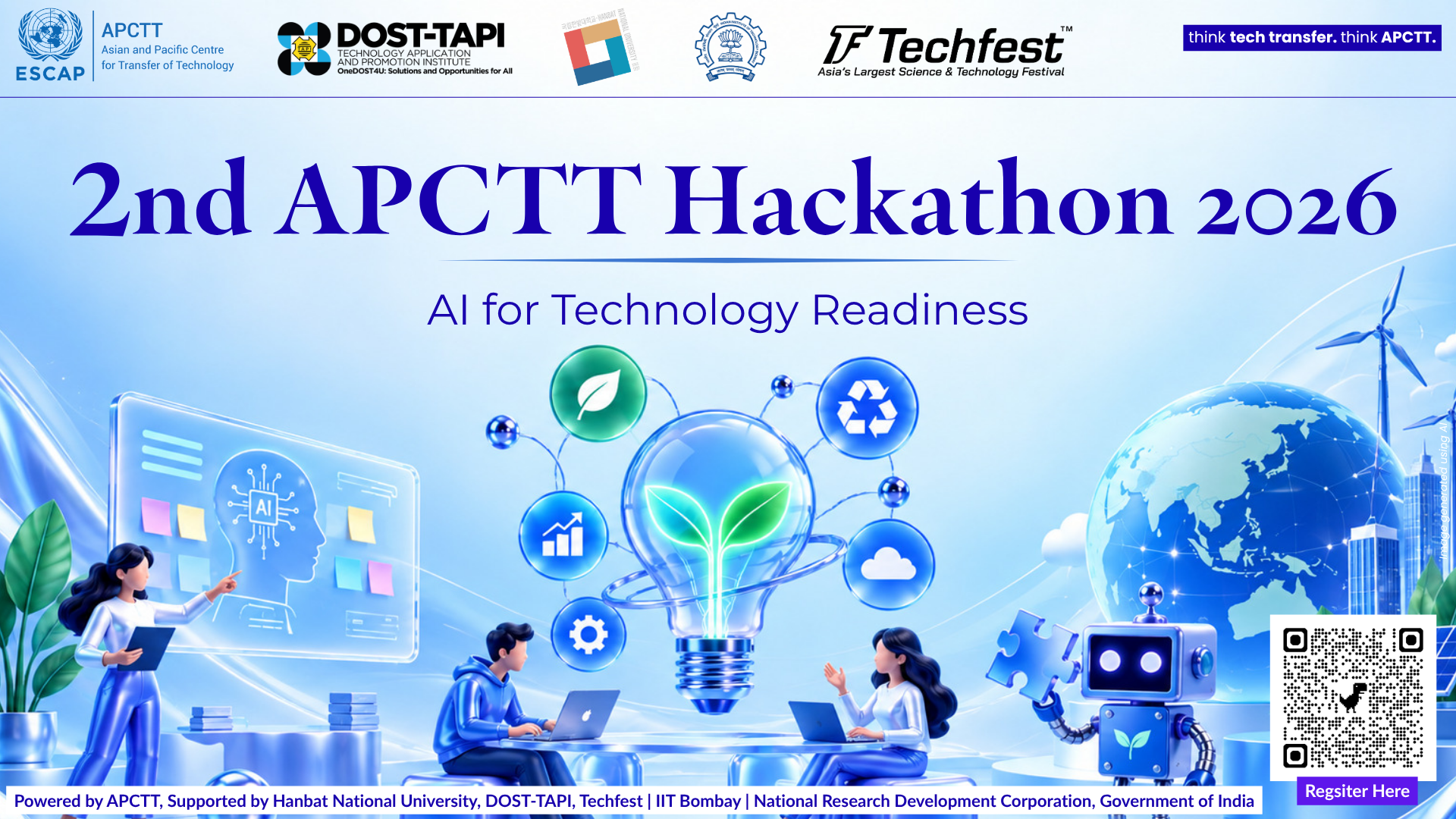 2nd APCTT Hackathon 2026 — AI for Technology Readiness 포스터