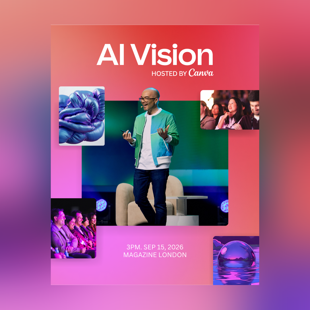 Canva AI Vision London 2026 — 런던 AI 현장 이벤트 포스터