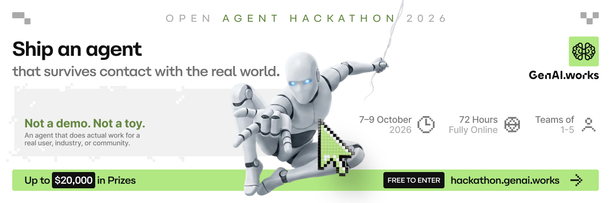 Open Agent Hackathon 2026 — 글로벌 AI 에이전트 해커톤 포스터