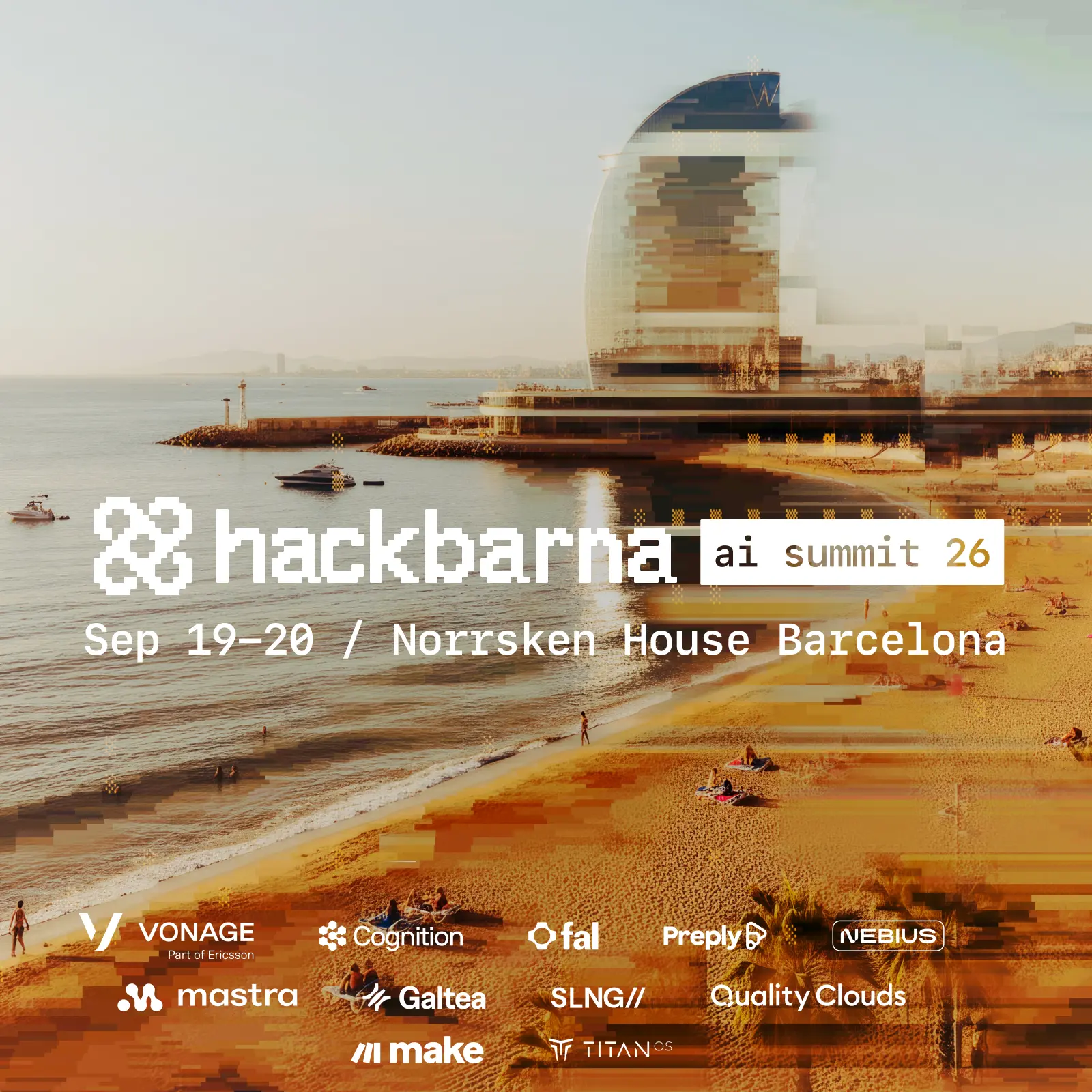 HackBarna AI Summit 26 — 바르셀로나 AI 해커톤 포스터