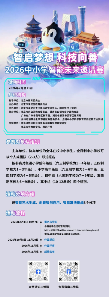 2026 중·초등학생 스마트 미래 초청대회 — 광저우 황푸 포스터