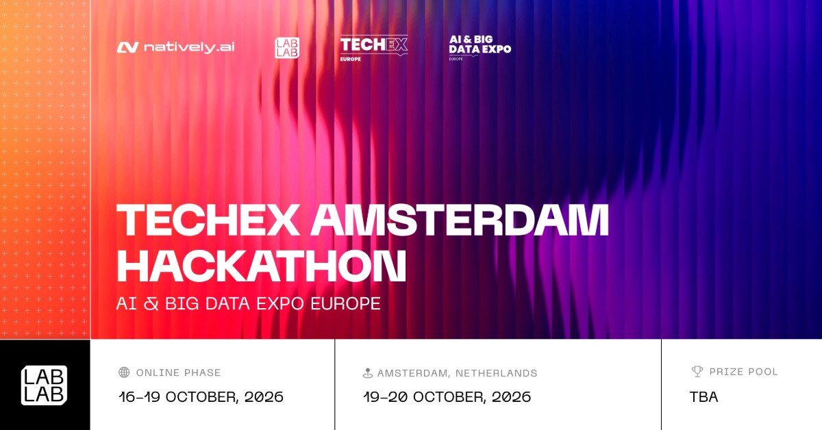 TechEx Amsterdam AI & Big Data Expo Europe 해커톤 2026 포스터