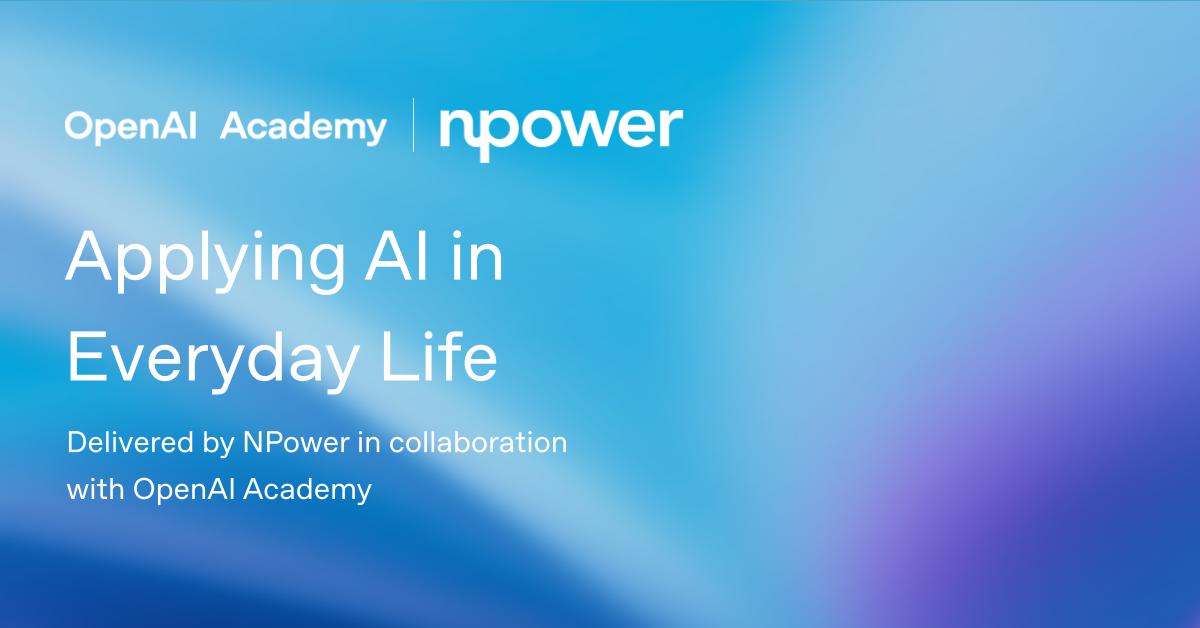 OpenAI Academy × NPower — San Antonio AI 리터러시 워크숍 포스터