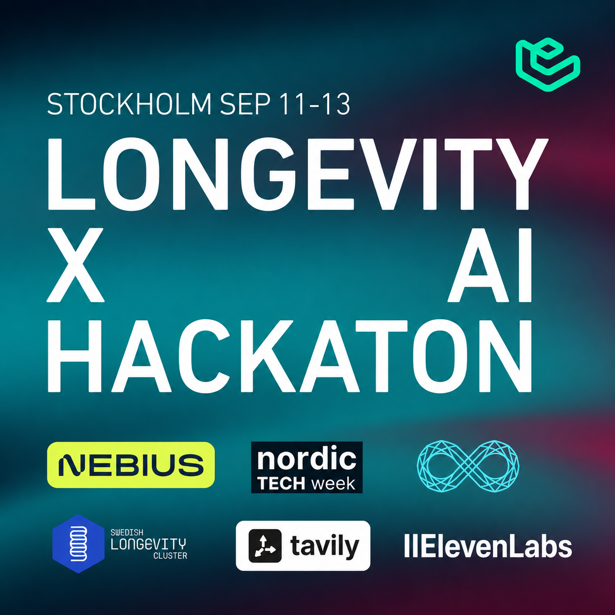 Stockholm Longevity × AI Hackathon 2026 포스터