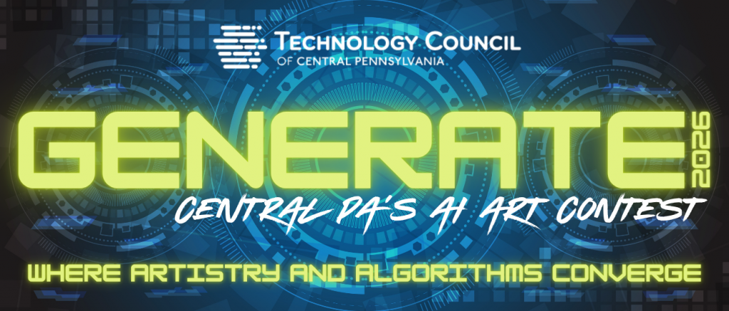 GENERATE 2026 — Central PA AI 아트 공모전 포스터