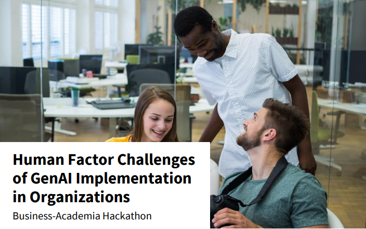 UZH.ai Business-Academia Hackathon 2026 — 조직의 생성형 AI 도입 과제 포스터