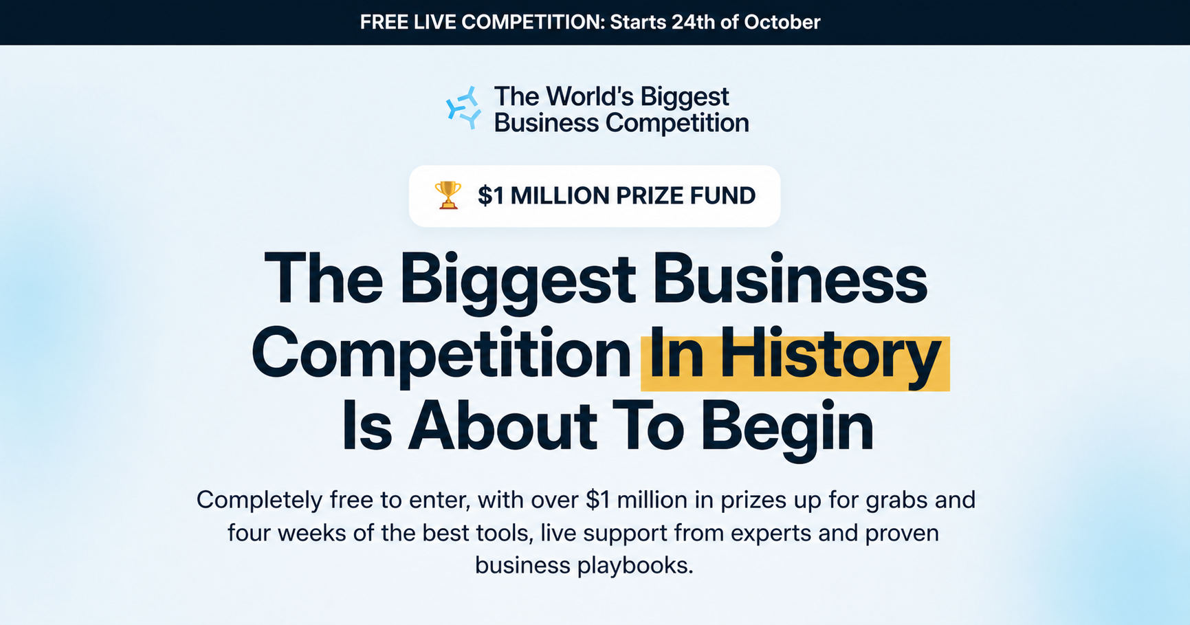 World's Biggest Business Competition 2026 — App Builder 트랙 포스터