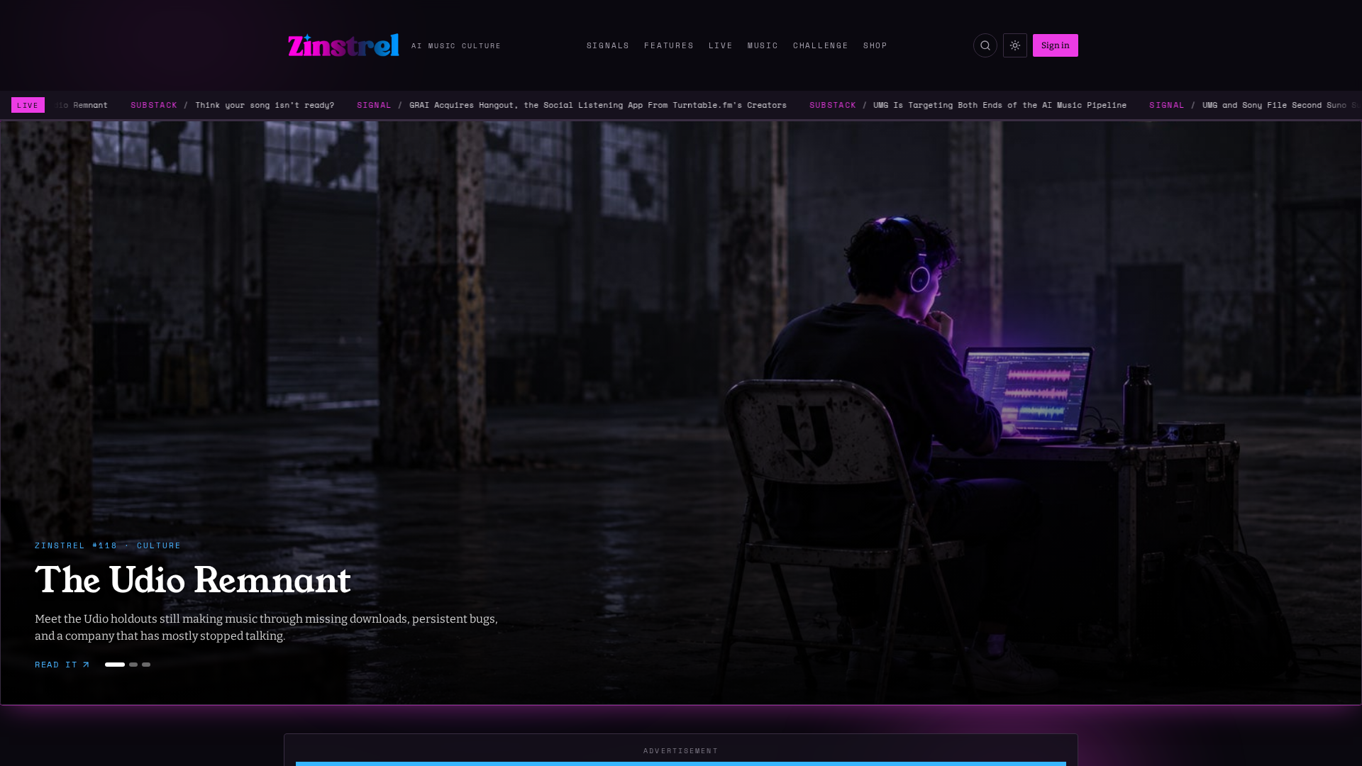 Zinstrel × ElevenMusic AI 음악 창작 챌린지 2026 포스터